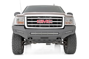 GMC Sierra 1500 Front Bumper - Rough Country - Fabricated | Prerunner | High Clearance - Flat Black - '07-'13